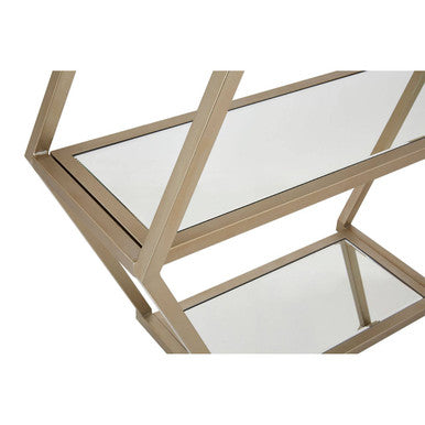 Orsina Roana Hexa Shelf Unit – Gold Geometric Mirrored Wall Display