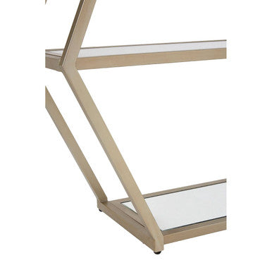 Orsina Roana Hexa Shelf Unit – Gold Geometric Mirrored Wall Display