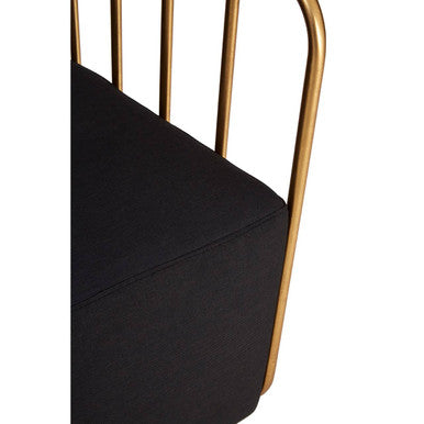 Orsina Rosina Black Linen Accent Chair – Modern Gold Frame Seating