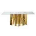 Orsina Arezzo Glass Top Dining Table | Reflective Gold Frame