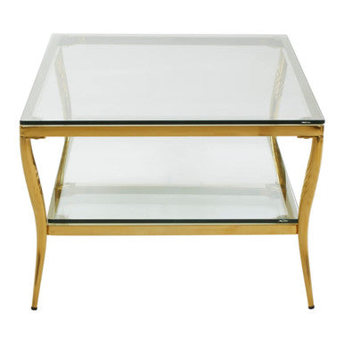 Orsina Arezzo Two-Tier Coffee Table – Gold Stainless Steel & Glass