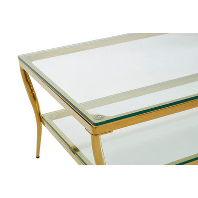 Orsina Arezzo Two-Tier Coffee Table – Gold Stainless Steel & Glass