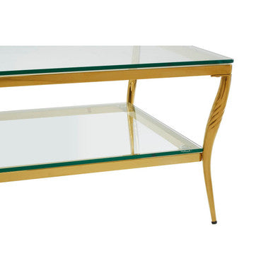 Orsina Arezzo Two-Tier Coffee Table – Gold Stainless Steel & Glass