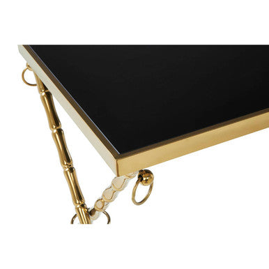Orsina Arezzo Nesting Tables - Set of 2 Gold & Black Glass Side Tables