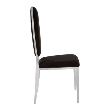 Orsina Eliza Black Velvet Dining Chair | Silver Oval Frame Seating