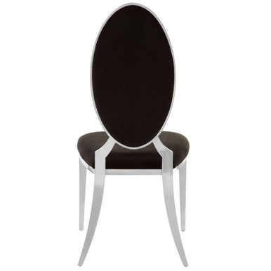 Orsina Eliza Black Velvet Dining Chair | Silver Oval Frame Seating