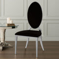 Orsina Eliza Black Velvet Dining Chair | Silver Oval Frame Seating