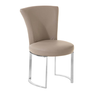 Orsina Eliza Grey Faux Leather Dining Chair – Modern Stainless Steel