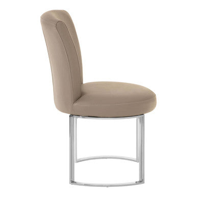 Orsina Eliza Grey Faux Leather Dining Chair – Modern Stainless Steel