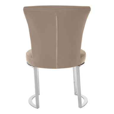 Orsina Eliza Grey Faux Leather Dining Chair – Modern Stainless Steel