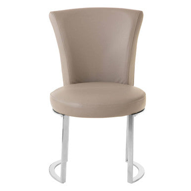 Orsina Eliza Grey Faux Leather Dining Chair – Modern Stainless Steel