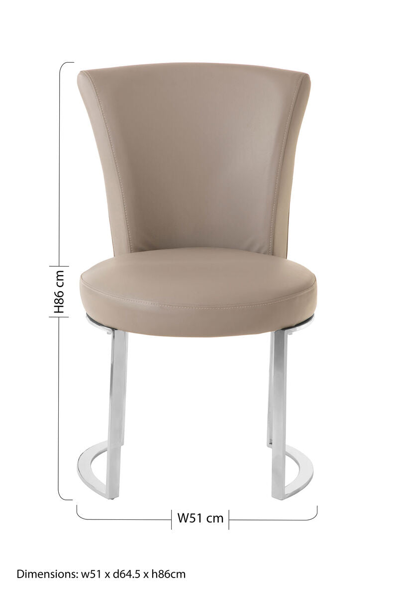 Orsina Eliza Grey Faux Leather Dining Chair – Modern Stainless Steel