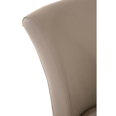 Orsina Eliza Grey Faux Leather Dining Chair – Modern Stainless Steel