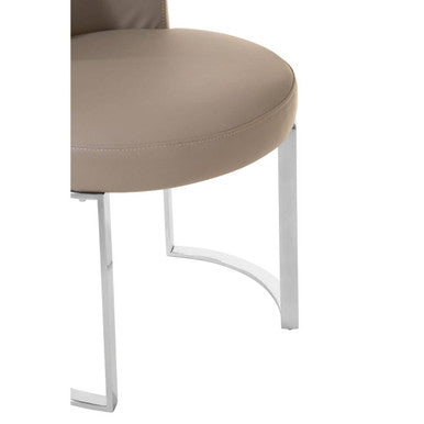 Orsina Eliza Grey Faux Leather Dining Chair – Modern Stainless Steel