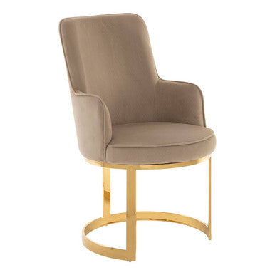 Orsina Eliza Beige Velvet Dining Chair | Modern Upholstered Seating