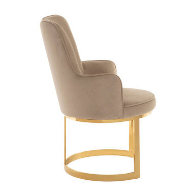 Orsina Eliza Beige Velvet Dining Chair | Modern Upholstered Seating