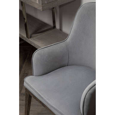 Orsina Eliza Grey Velvet Dining Chair | Modern Silver Finish Legs