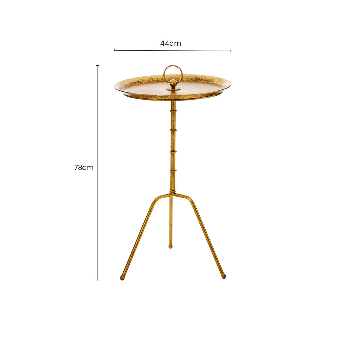 Orsina Monroe Gold Small Accent Table – Bamboo Style Steel Side Table