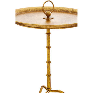 Orsina Monroe Gold Small Accent Table – Bamboo Style Steel Side Table