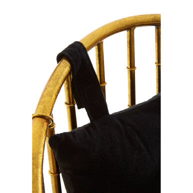 Orsina Monroe Gold Frame Accent Armchair | Black Velvet Seating