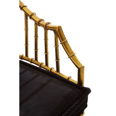Orsina Monroe Gold Frame Accent Armchair | Black Velvet Seating