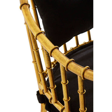 Orsina Monroe Gold Frame Accent Armchair | Black Velvet Seating