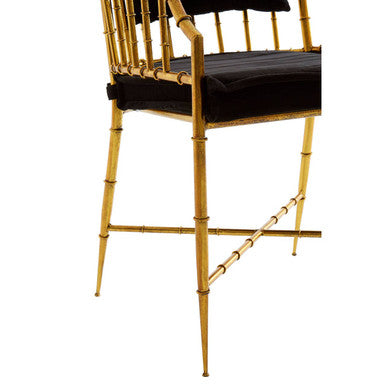 Orsina Monroe Gold Frame Accent Armchair | Black Velvet Seating