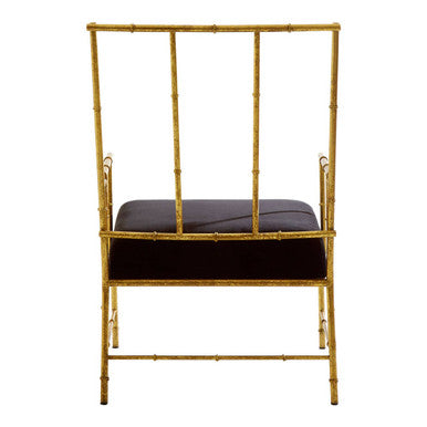 Orsina Monroe Accent Chair | Gold Bamboo Iron Frame & Black Velvet