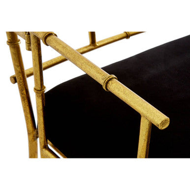 Orsina Monroe Accent Chair | Gold Bamboo Iron Frame & Black Velvet