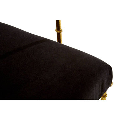 Orsina Monroe Accent Chair | Gold Bamboo Iron Frame & Black Velvet