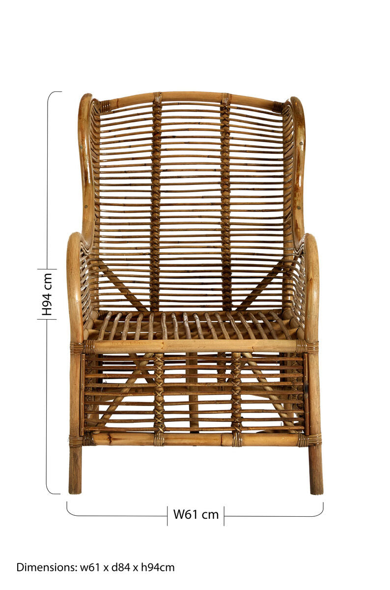 Orsina Manado Grey Natural Kubu Rattan Chair – Handwoven Accent Seating