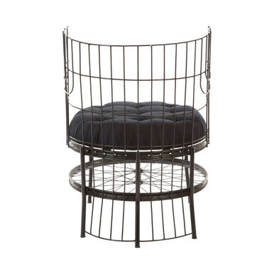 Orsina Mantis Black Wheel Design Chair – Industrial Iron Accent Seating