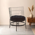 Orsina Mantis Black Wheel Design Chair – Industrial Iron Accent Seating