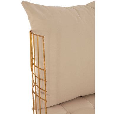 Orsina Mantis Gold Metal Cage Accent Chair with Cushion – Wheel Design