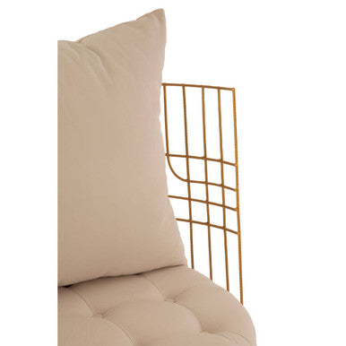 Orsina Mantis Gold Metal Cage Accent Chair with Cushion – Wheel Design