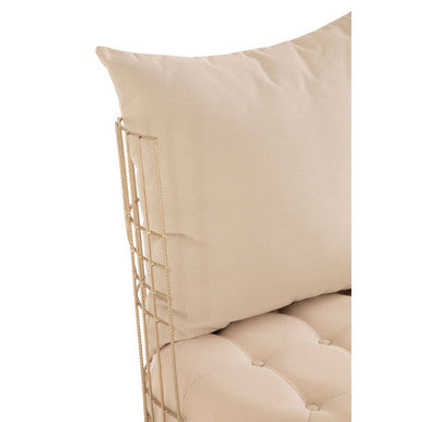 Orsina Mantis Accent Chair | Champagne Gold Iron Wheel Design