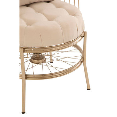 Orsina Mantis Accent Chair | Champagne Gold Iron Wheel Design