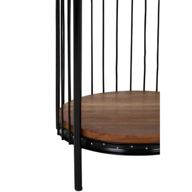 Orsina Mantis 3-Tier Black Birdcage Shelf Unit | Iron & Wood Display