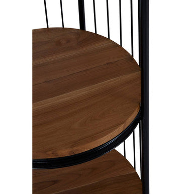 Orsina Mantis Birdcage Shelf Unit – Small Black Iron & Wood Display