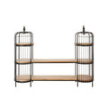 Orsina Mantis Birdcage Shelf Unit | Black Iron & Natural Wood