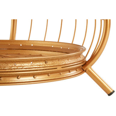 Orsina Mantis Round Glass Coffee Table – Gold Iron Spoke Frame