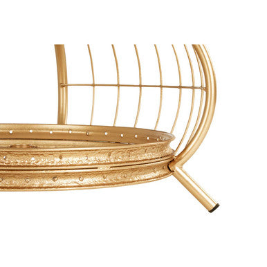 Orsina Mantis Round Glass Coffee Table - Champagne Gold Iron Frame