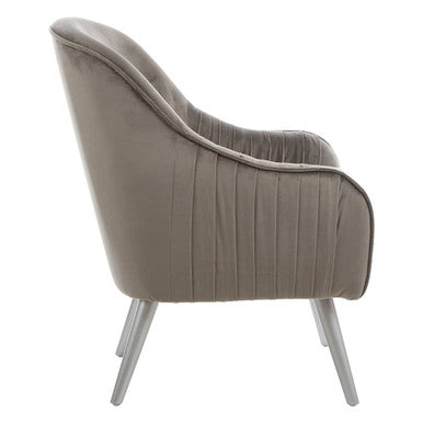 Orsina Louxor Grey Velvet Accent Chair – Modern Upholstered Seating
