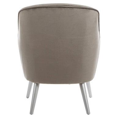 Orsina Louxor Grey Velvet Accent Chair – Modern Upholstered Seating