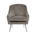 Orsina Louxor Grey Velvet Accent Chair – Modern Upholstered Seating