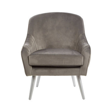 Orsina Louxor Grey Velvet Accent Chair – Modern Upholstered Seating