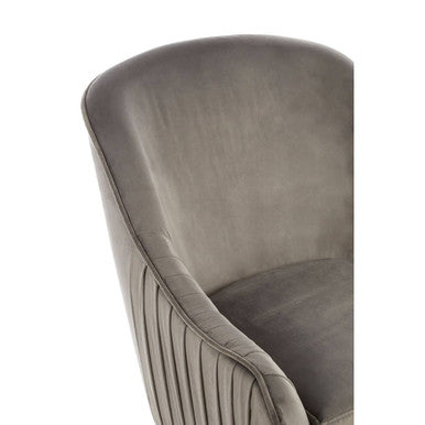 Orsina Louxor Grey Velvet Accent Chair – Modern Upholstered Seating