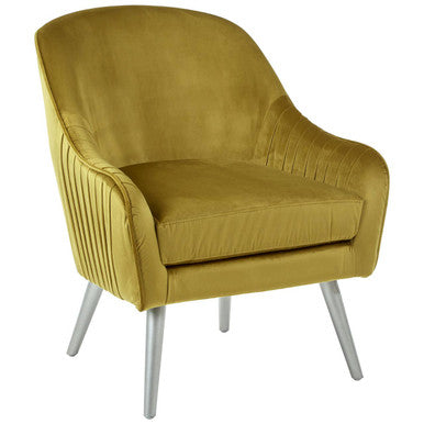 Orsina Louxor Mustard Velvet Armchair – Contemporary Accent Chair