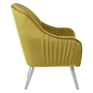 Orsina Louxor Mustard Velvet Armchair – Contemporary Accent Chair