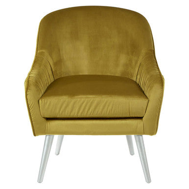 Orsina Louxor Mustard Velvet Armchair – Contemporary Accent Chair
